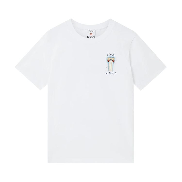 Casablanca La Colomne Printed T Shirt White