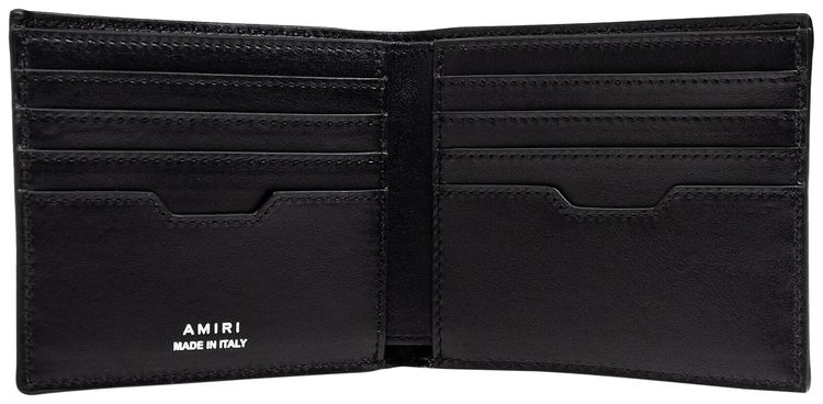 Amiri Three Star Leather Bifold Wallet Black