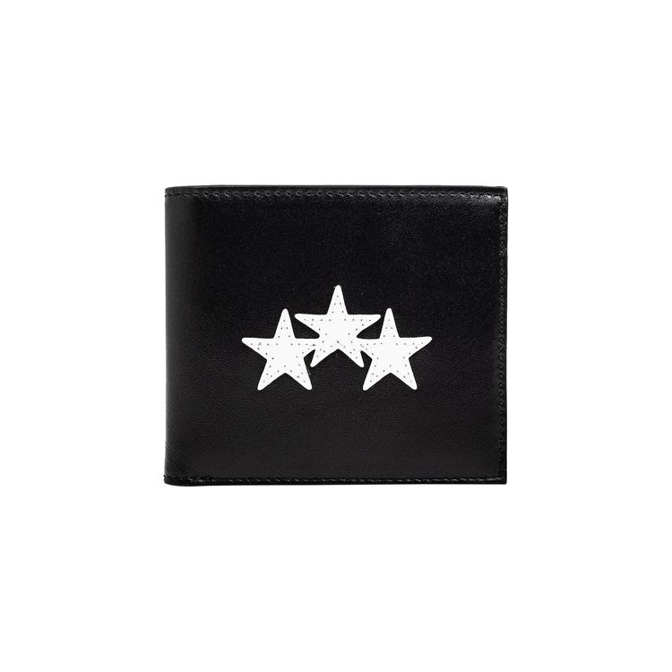Amiri Three Star Leather Bifold Wallet Black
