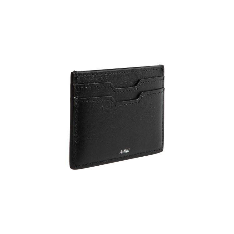 Amiri Three Star Leather Card Holder Black