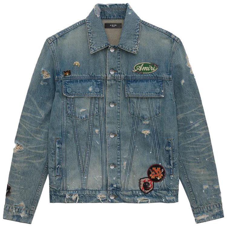 Amiri Vintage Pegasus Trucker Jacket Antique Indigo