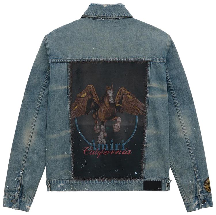 Amiri Vintage Pegasus Trucker Jacket Antique Indigo