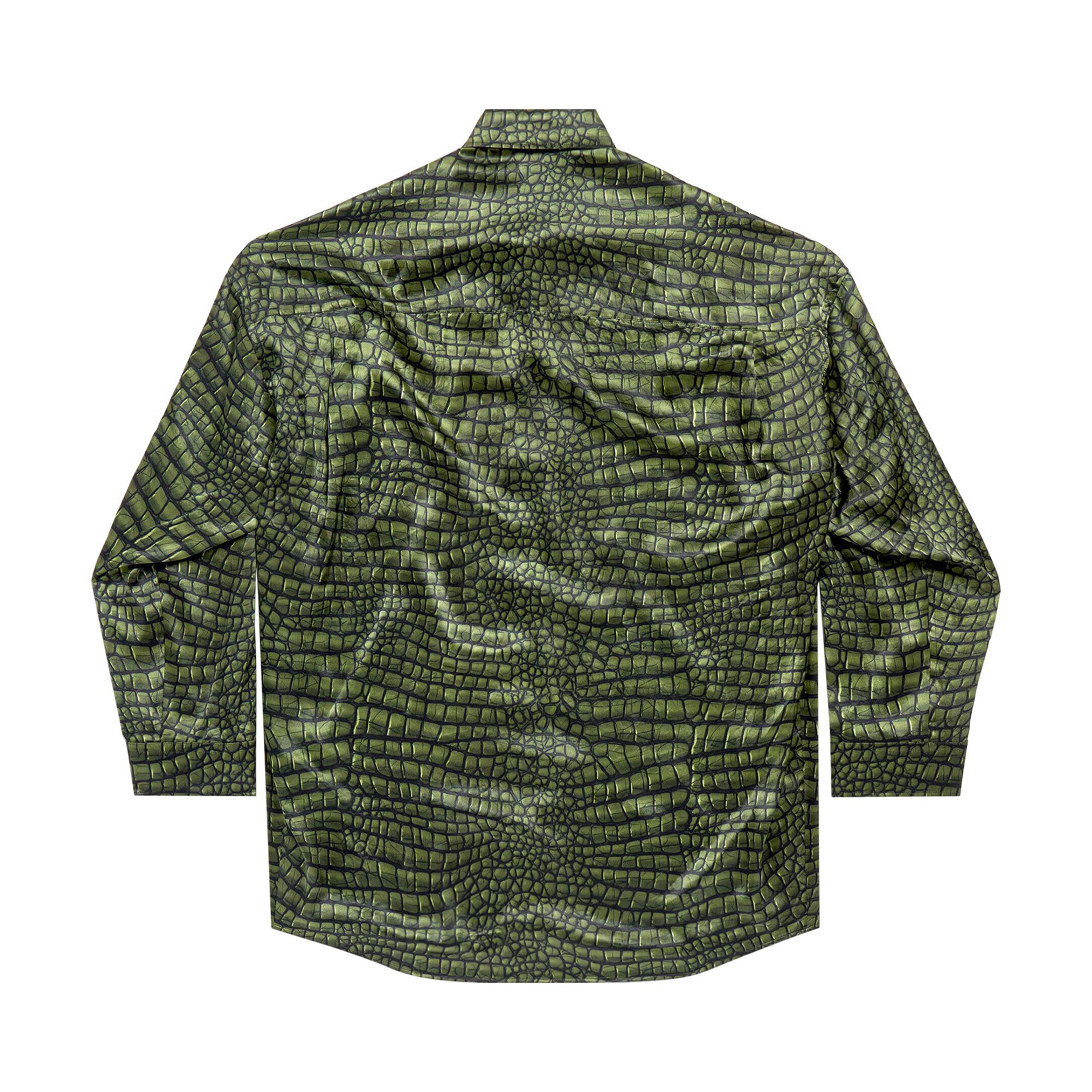 Buy Balenciaga Long-Sleeve Cocoon Shirt 'Green' - 814121 TRLC7