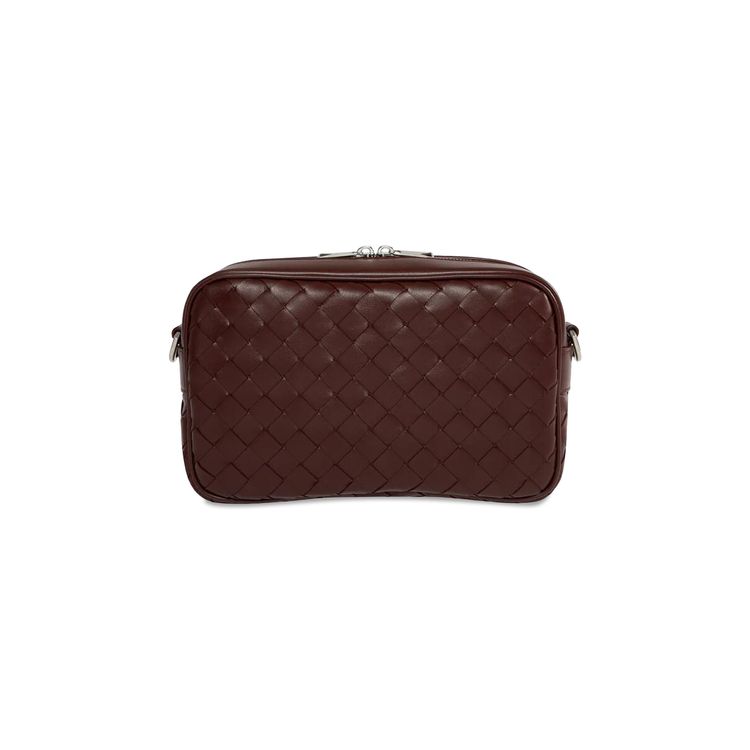 Bottega Veneta Intreccio Zip Around Messenger Bag Madder Brown
