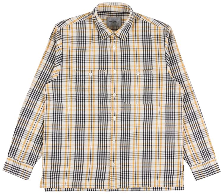 Carhartt WIP Long Sleeve Mandlik Shirt Mandlik CheckNatural