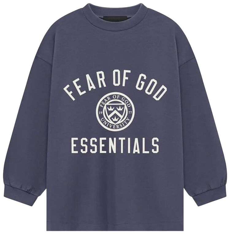 Fear of God Essentials Kids Jersey Long Sleeve Tee Marine