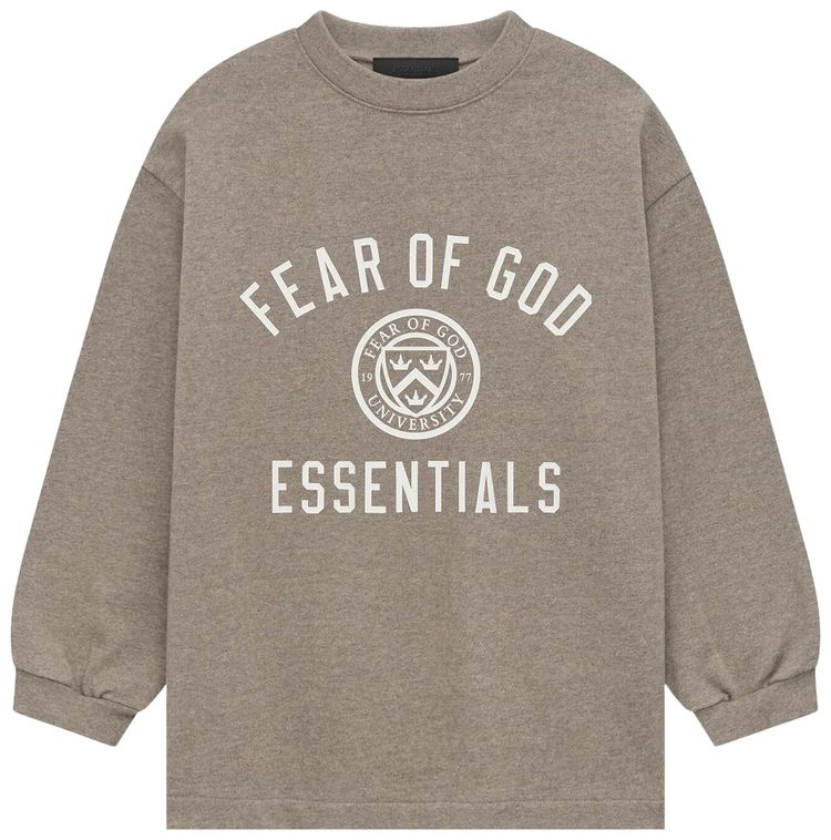 Buy Fear of God Essentials Kids Jersey Long-Sleeve Tee 'Heather Grey ...