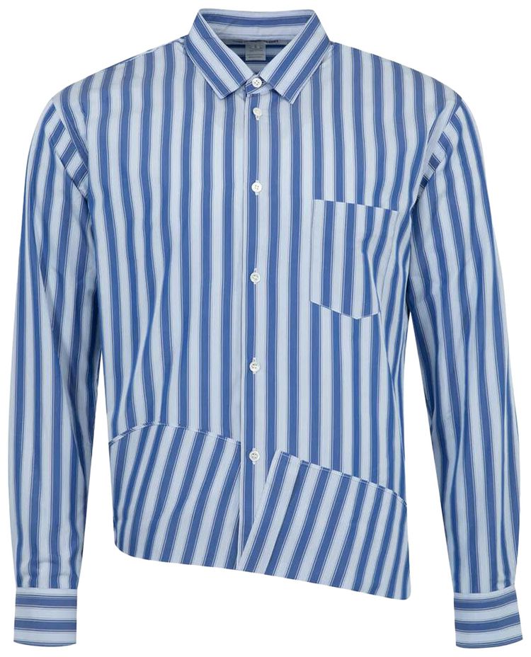Comme des Garcons SHIRT Woven Striped Long Sleeve Shirt BlueWhite