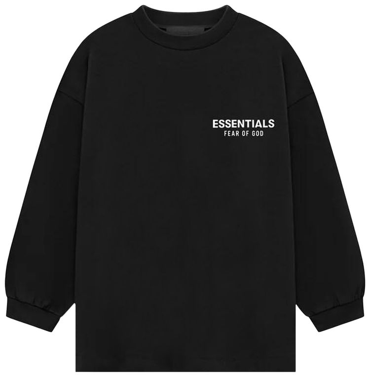 Fear of God Essentials Kids Jersey Long Sleeve Tee Black