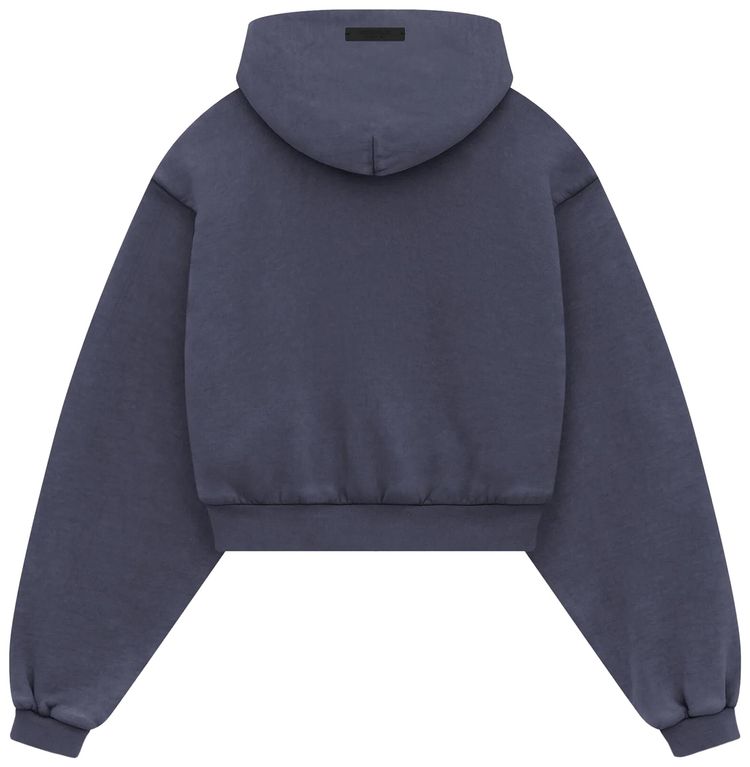 Fear of God Essentials Heavy Fleece Cropped V Neck Hoodie Marine