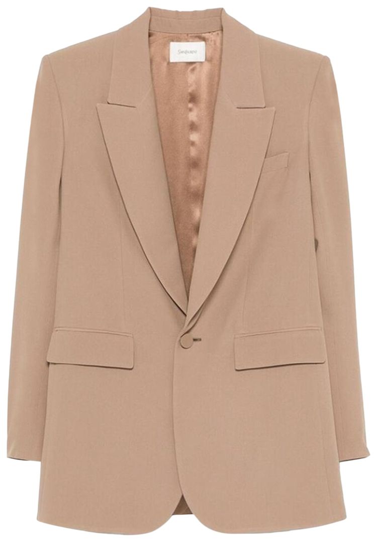Saint Laurent Single Breasted Blazer Cappuccino
