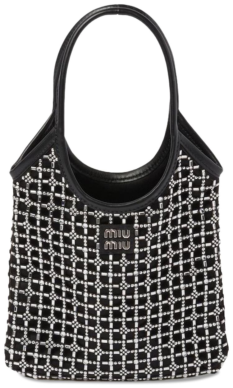 Miu Miu Rete Starlight Crystal Tote Bag Black