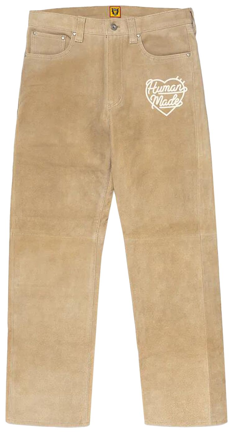Human Made Suede Leather Pants Beige
