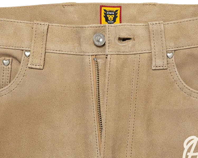 Human Made Suede Leather Pants Beige