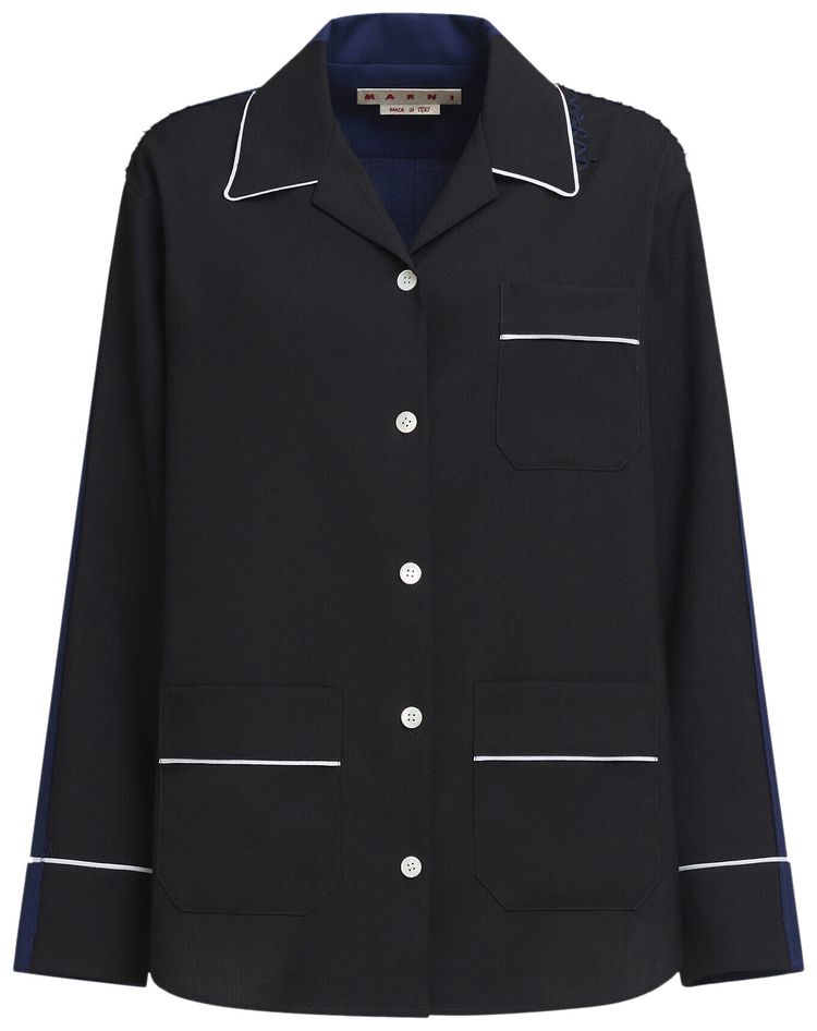 Marni Virgin Wool Pajama Shirt Black