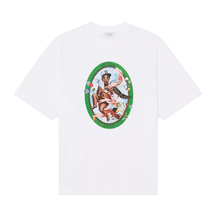 Off White Fresco Oval Skate Short Sleeve Tee WhiteBlack