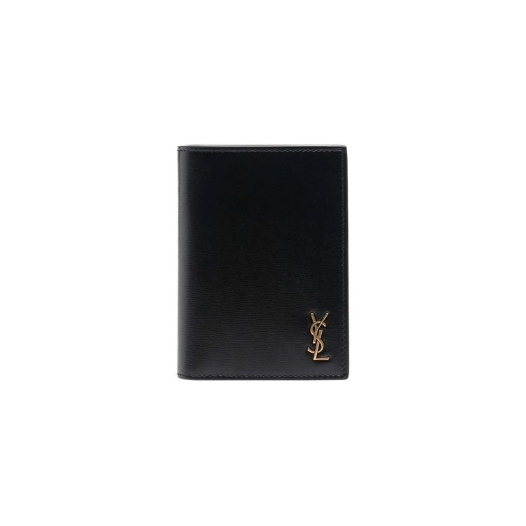 Saint Laurent Logo Plaque Bifold Wallet Black
