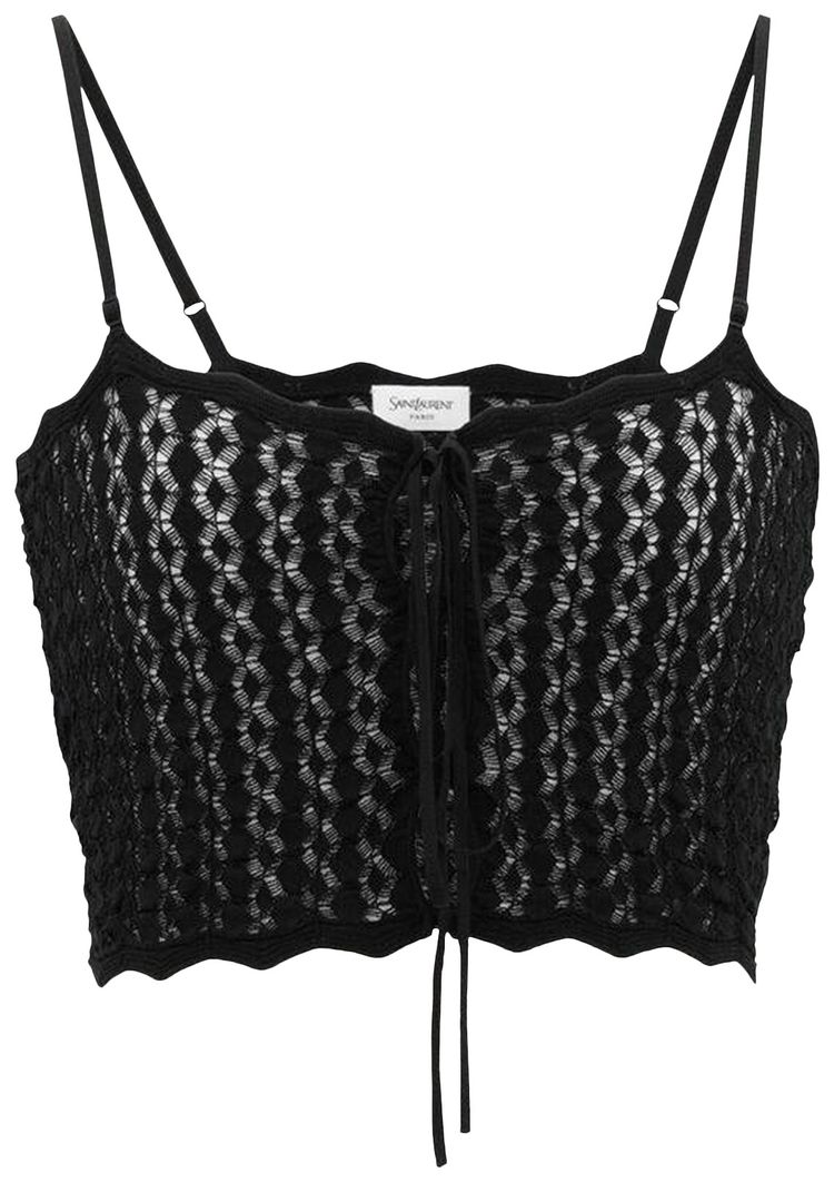 Saint Laurent Cropped Tank Top Black