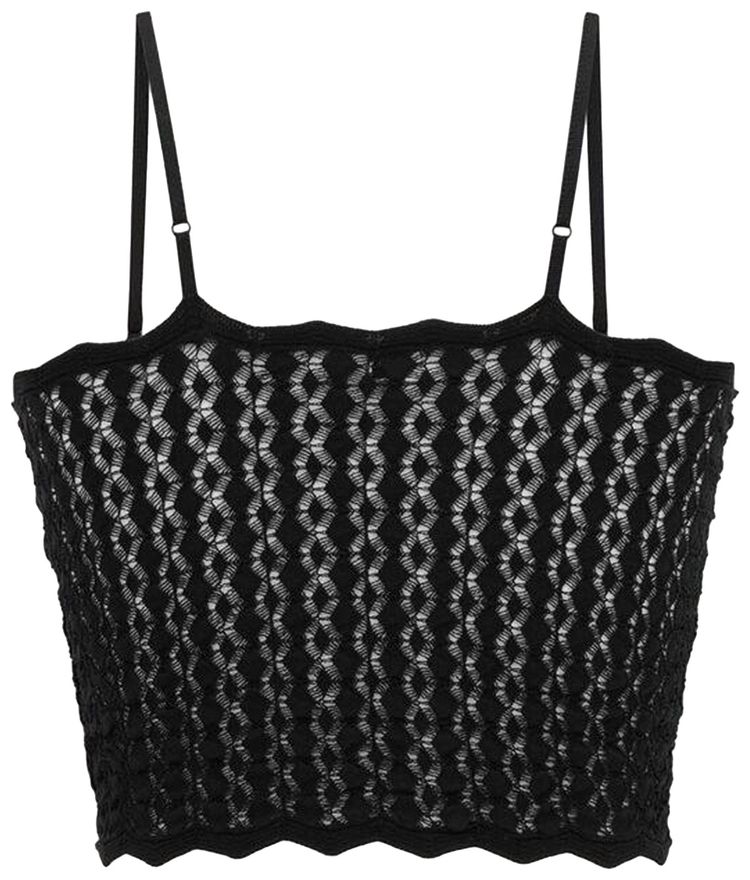 Saint Laurent Cropped Tank Top Black