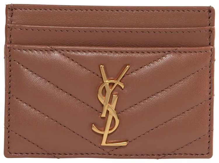 Saint Laurent Cassandre Matelasse Card Case Coral Paradise