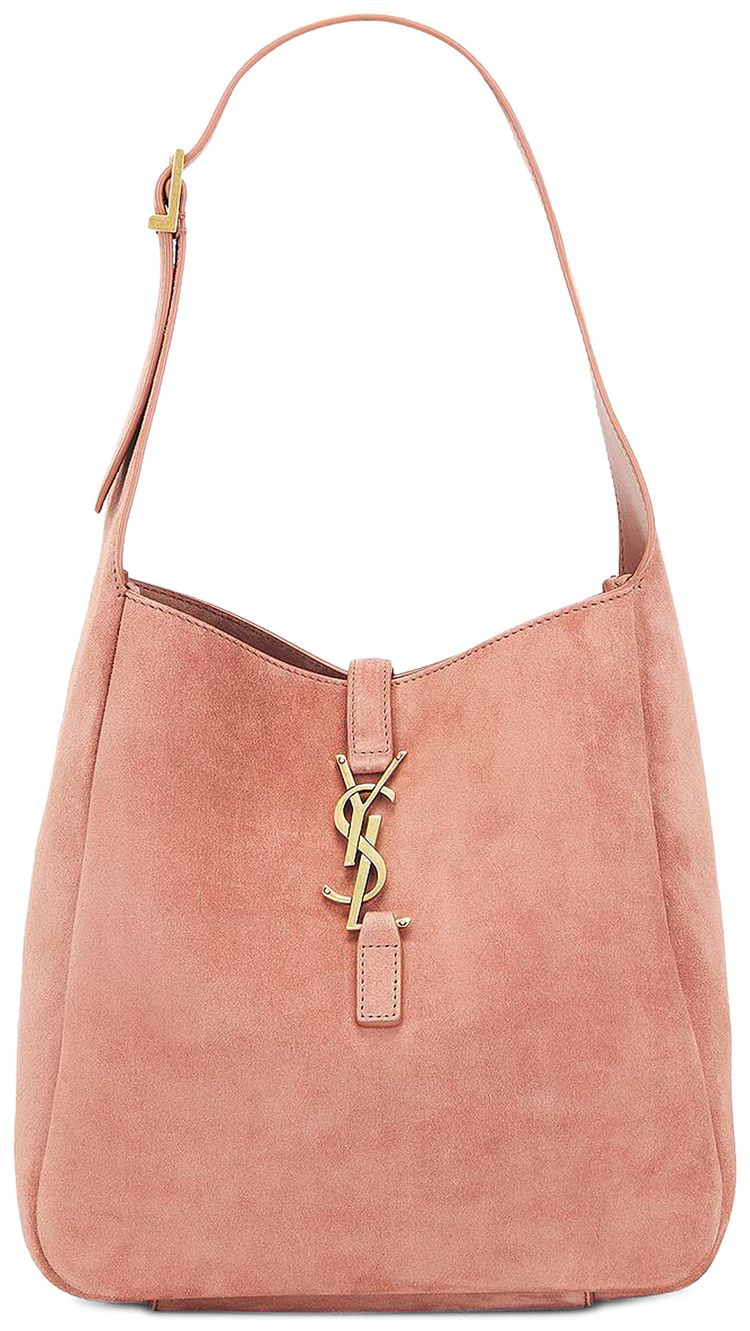 Saint Laurent Le 5 A 7 Suede Shoulder Bag Barely Pink