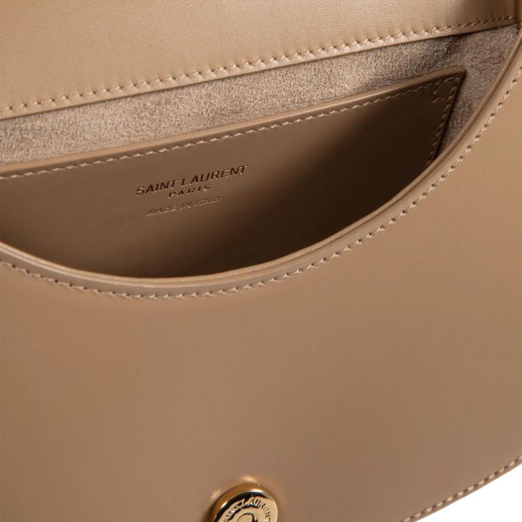 Saint Laurent Voltaire Leather Top Handle Dark Toffee