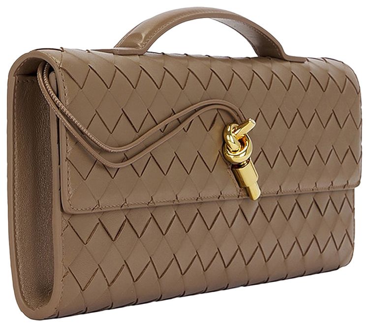 Bottega Veneta Andiamo Long Clutch PineconeBrass