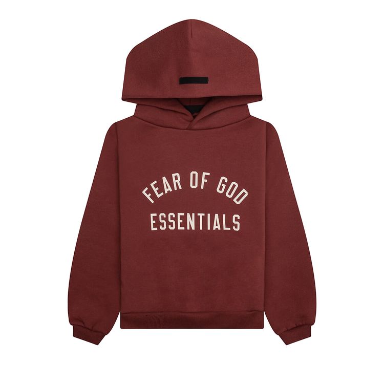 Fear of God Essentials Kids Fleece Hoodie Crimson