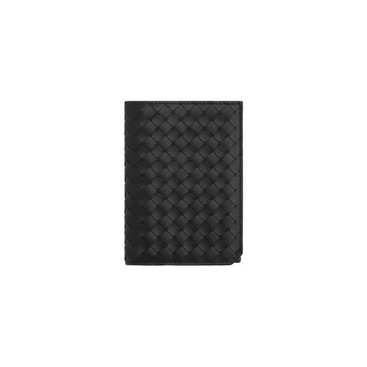 Bottega Veneta Intrecciato Passport Wallet BlackSilver