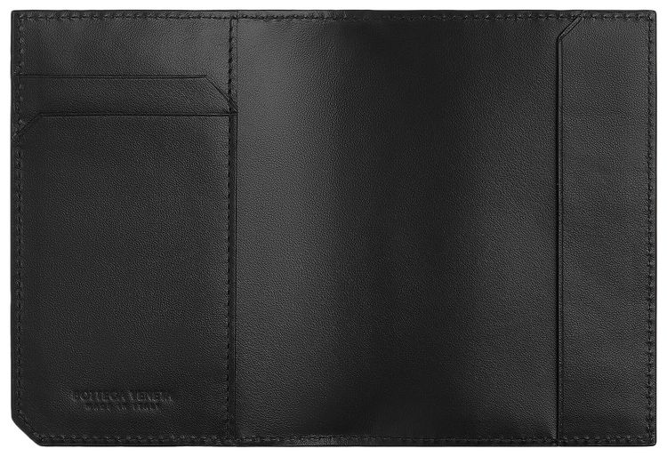 Bottega Veneta Intrecciato Passport Wallet BlackSilver