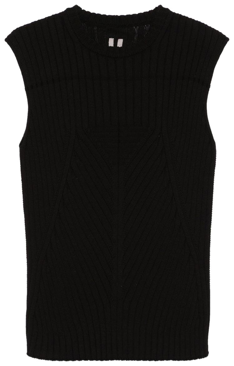 Rick Owens Ribbed Knit Vest Black