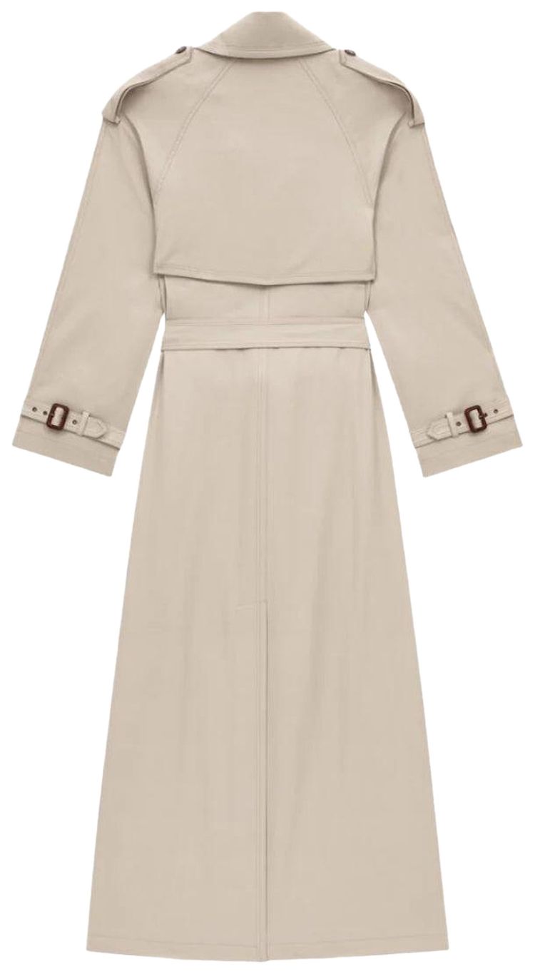 Saint Laurent Long Trench Coat Beige Clair