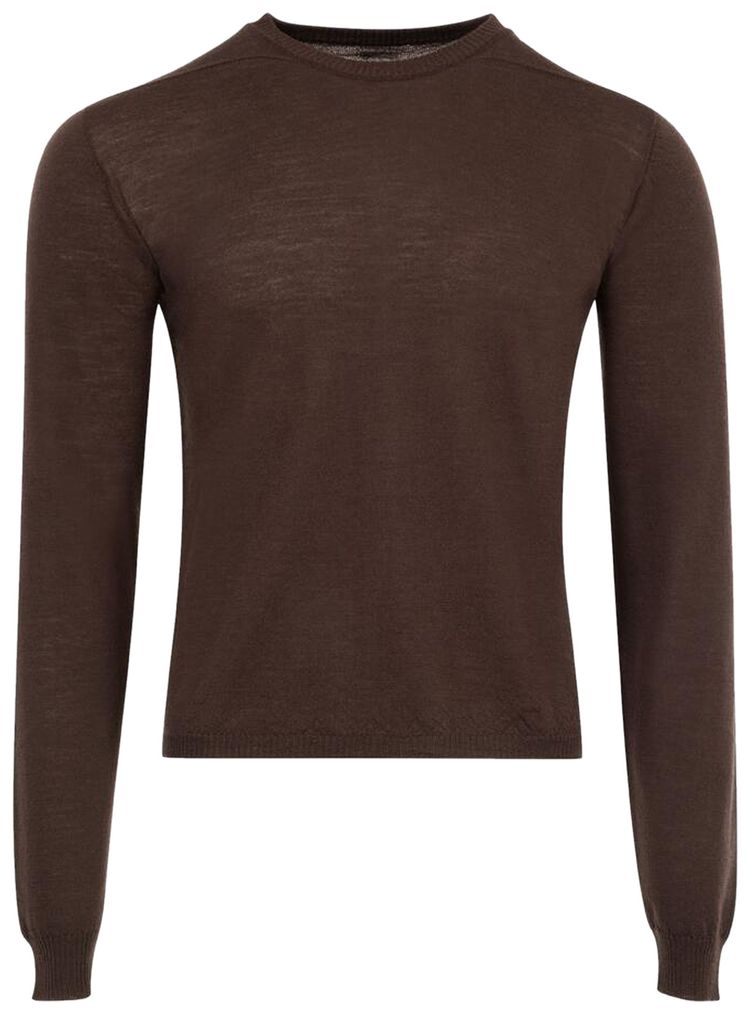 Rick Owens Cropped Biker Level Sweater Mahogany