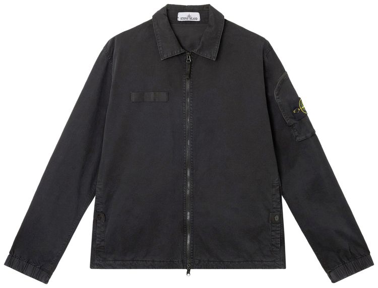 Stone Island Organic Stretch Broken Overshirt Black
