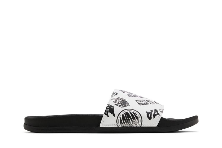 Adidas Adilette Comfort Slide All Over Logos   White