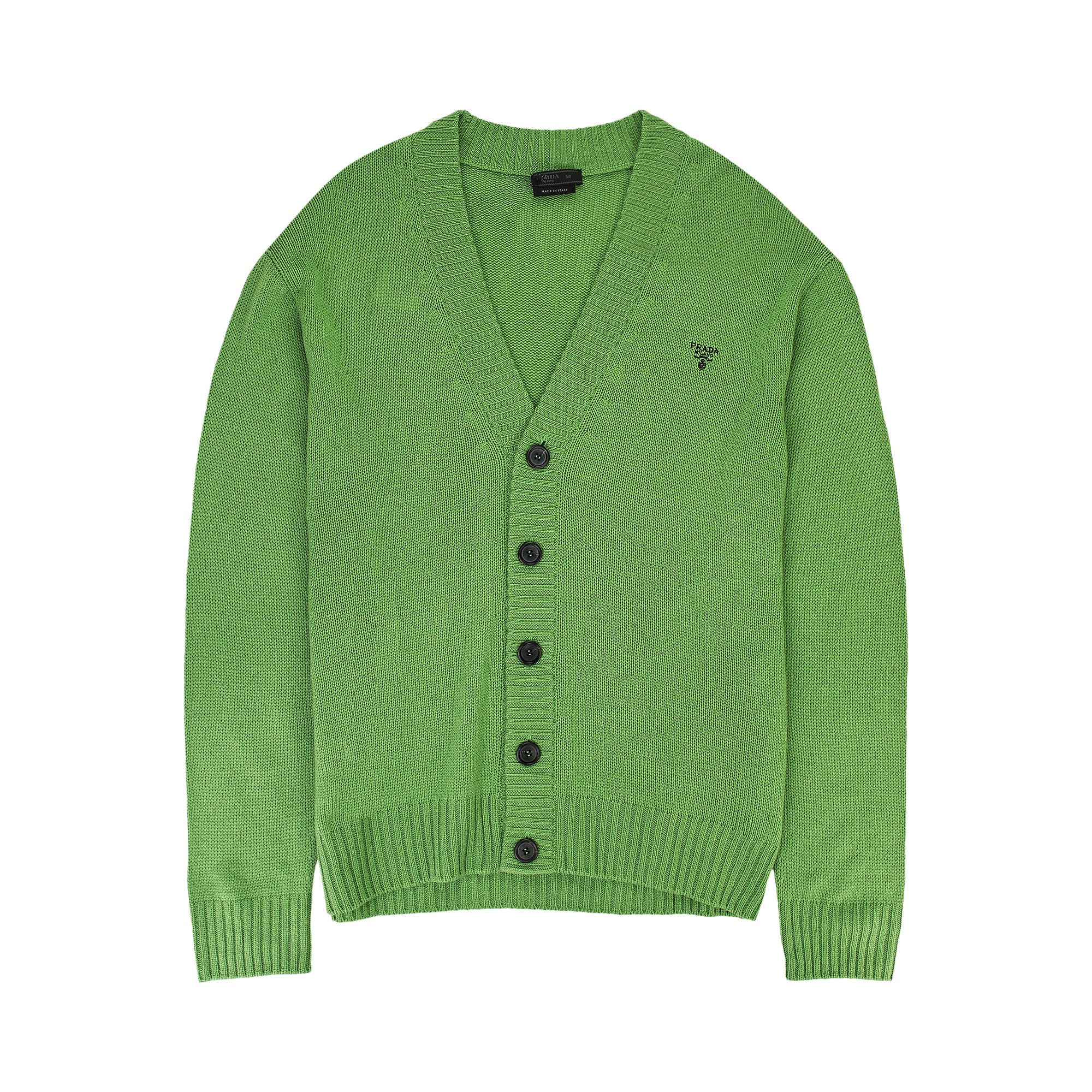 トップス PRADA Lambswool Cardigan Green size50 Buy Prada Logo Cardigan 'Green' - UMG132 GREE | GOAT