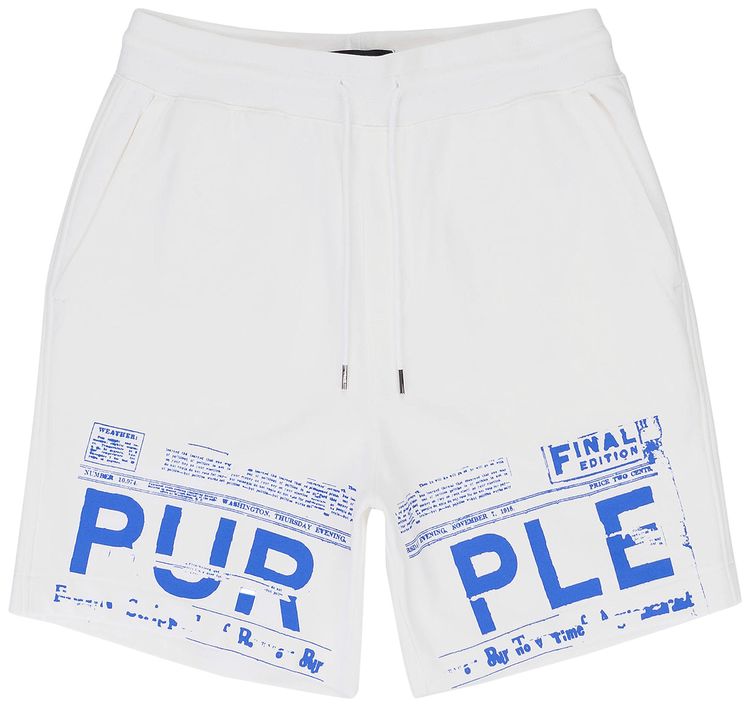 PURPLE BRAND French Terry Shorts White