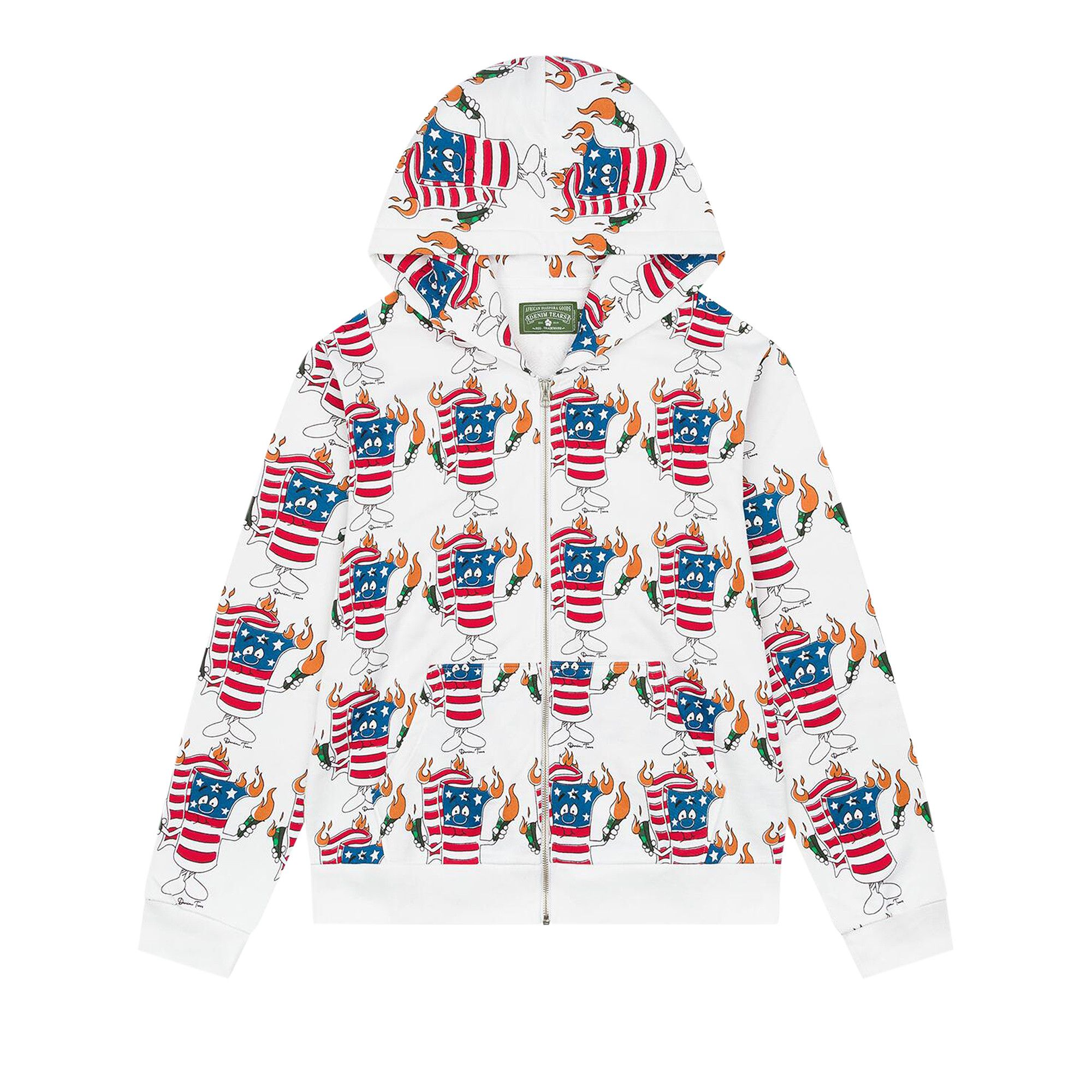 Buy Denim Tears Firecracker Zip Hoodie 'White' - FW24TZH0032 | GOAT