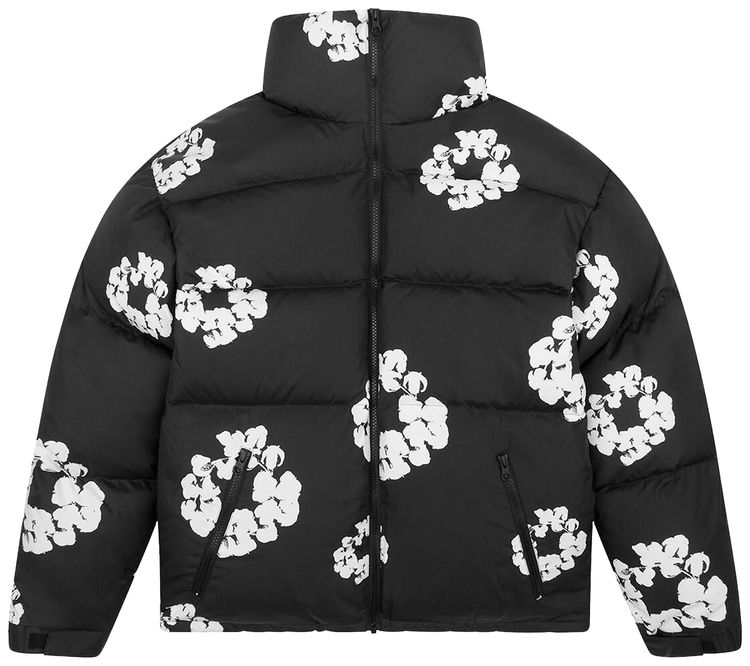 Denim Tears Wreath Puffer Jacket Black