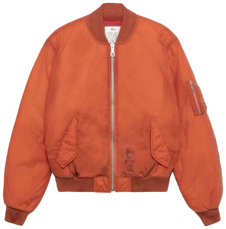 Stussy Waxed Built Bomber Jacket Rust