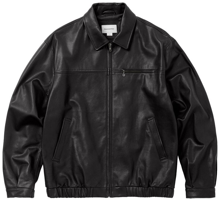 thisisneverthat Leather Harrington Jacket Black
