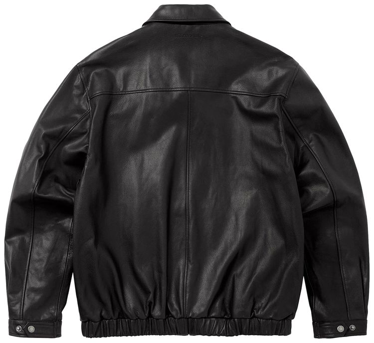 thisisneverthat Leather Harrington Jacket Black