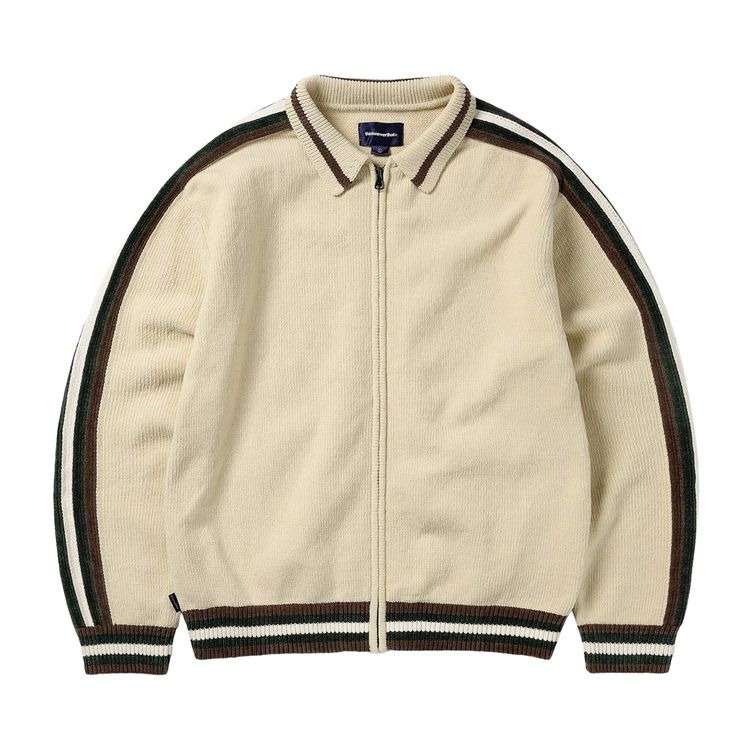 thisisneverthat Striped Zip Cardigan Ivory