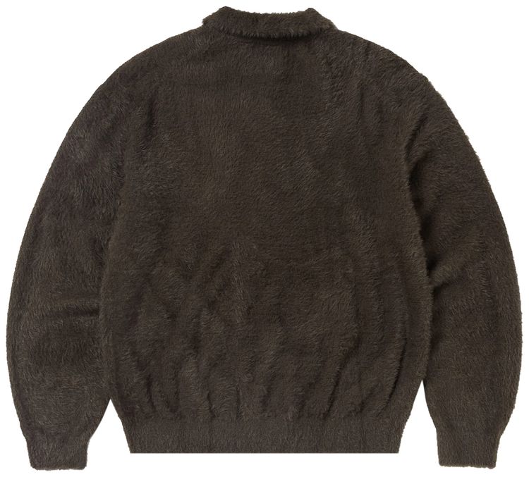 thisisneverthat SCT Logo Shaggy Knit Polo Brown