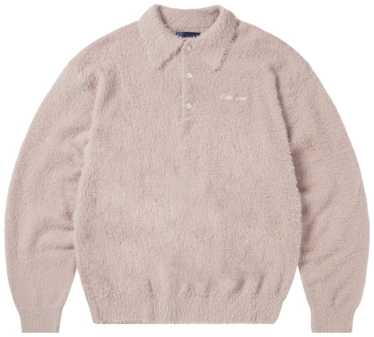 thisisneverthat SCT Logo Shaggy Knit Polo Pink