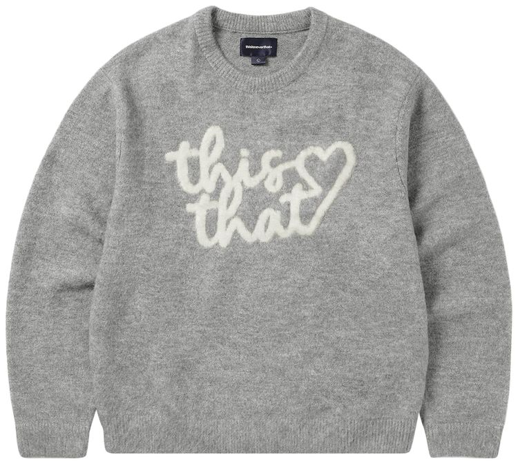 thisisneverthat Heart Logo Knit Sweater Heather Grey