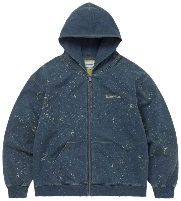 thisisneverthat Indigo Dyed Zip Up Hoodie Blue