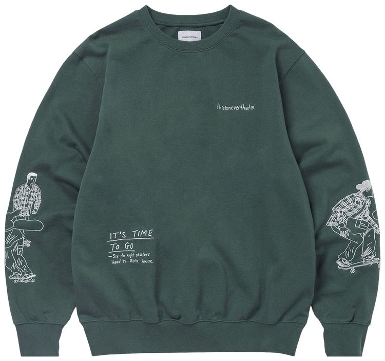 thisisneverthat Sketch Embroidery Crewneck Dark Green