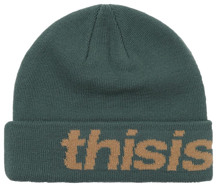 thisisneverthat HSP Logo Big Cuff Beanie Moss