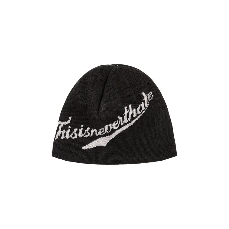 thisisneverthat Script Logo No Cuff Beanie Black